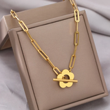 Gold Small Flower Chain Necklace