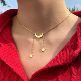 Moon and Star Necklace