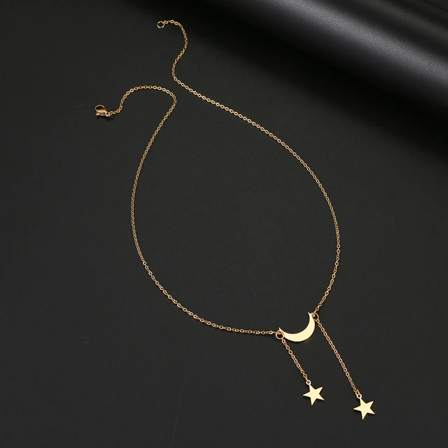 Moon and Star Necklace