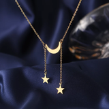 Moon and Star Necklace