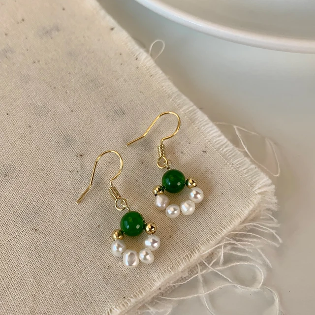 Emerald Pearl with Crystal Drops