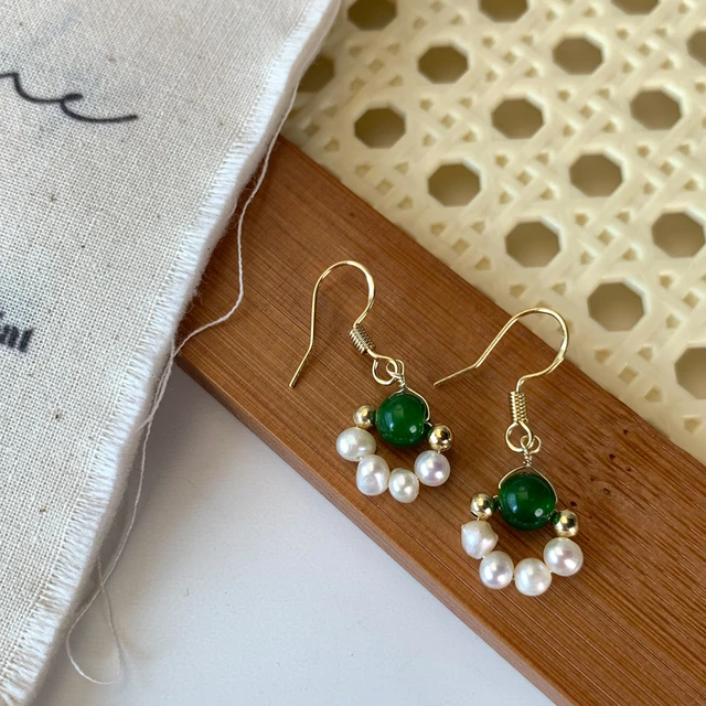 Emerald Pearl with Crystal Drops