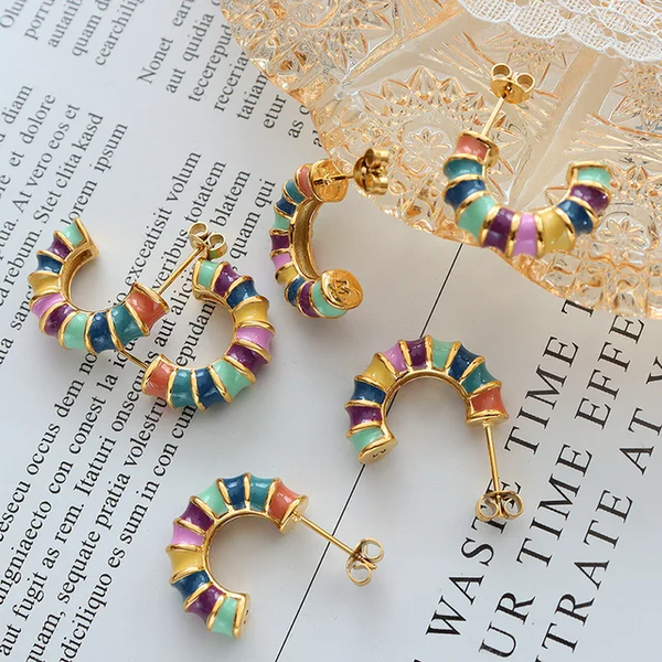 Rainbow C-shaped Hoops