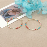 Mix Beads Hoop Earrings