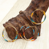 Colorful Beaded Hoops