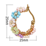 Multicolored Floral Hoop Earrings