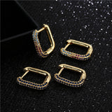 Rectangular Studded Hoops