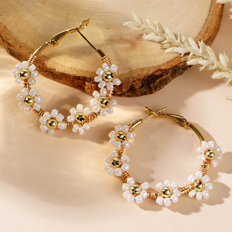 Daisy Beaded Earrings