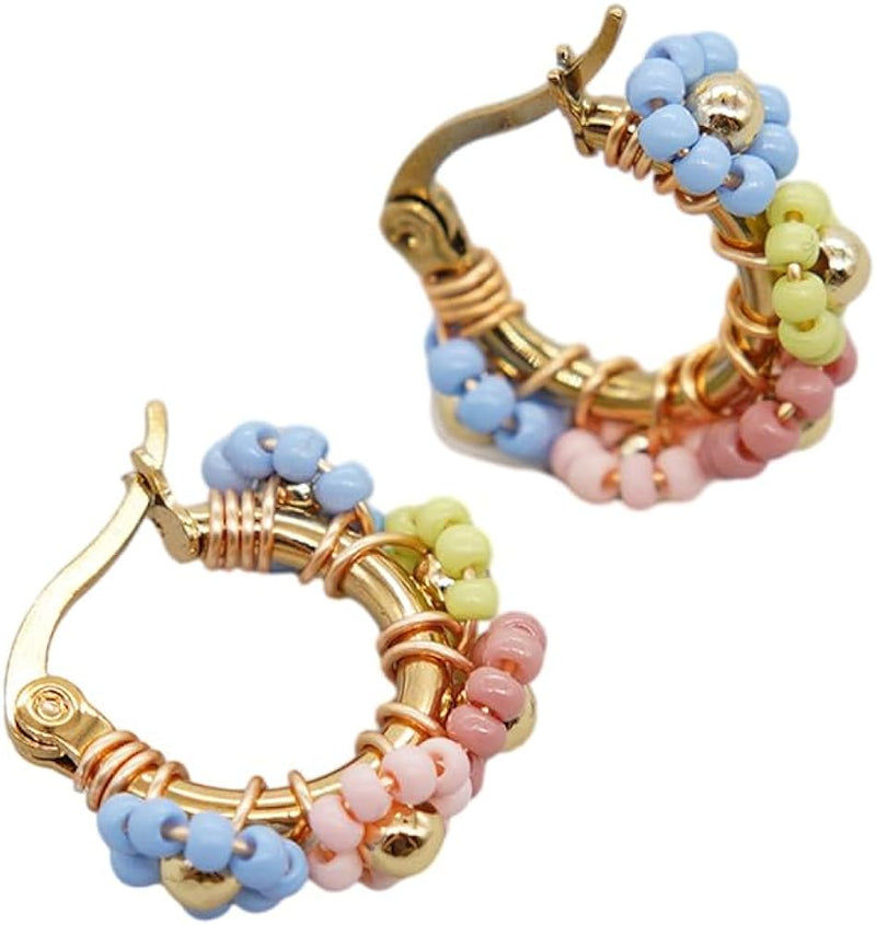 Boho Flower Hoop Earrings