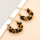 Bead Knitted Earrings (Black)