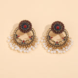 Pearl and Enamel Drop Earrings