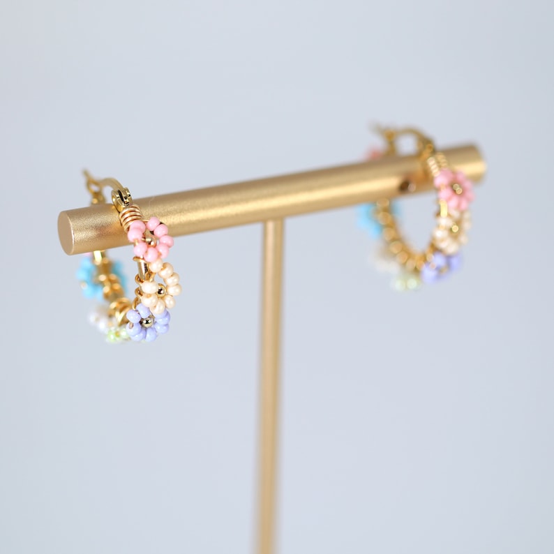 Boho Flower Hoop Earrings