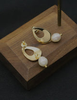 Geometric Pearl Earrings