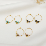 Minimalist Stone Hoops