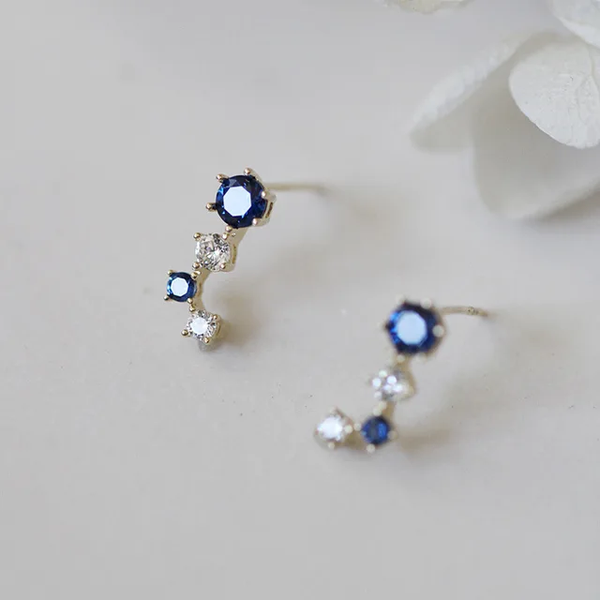 Blue Zircon Stud Earrings